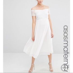 White asos maternity dress